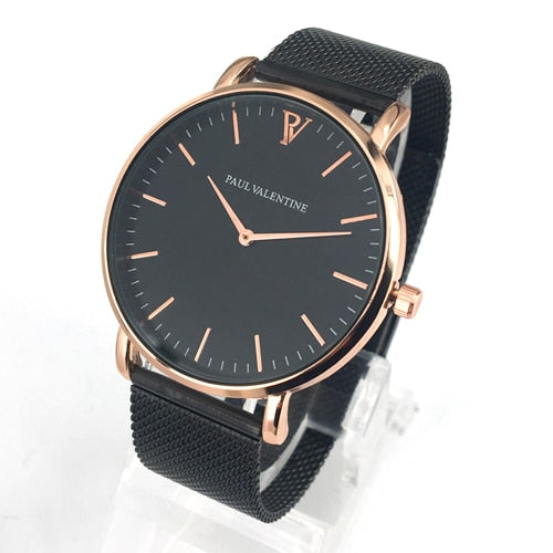 paul valentine Brand Luxury Women Watches Waterproof Business Rose Gold Stainless Steel Ladies Quartz Wrist watch