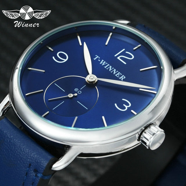 WINNER Classic Golden Skeleton Mechanical Watch Men Stainless Steel Strap Top Brand Luxury Man Watch Vip Drop Shipping Wholesale