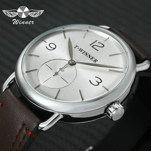 WINNER Classic Golden Skeleton Mechanical Watch Men Stainless Steel Strap Top Brand Luxury Man Watch Vip Drop Shipping Wholesale