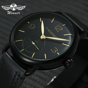 WINNER Classic Golden Skeleton Mechanical Watch Men Stainless Steel Strap Top Brand Luxury Man Watch Vip Drop Shipping Wholesale