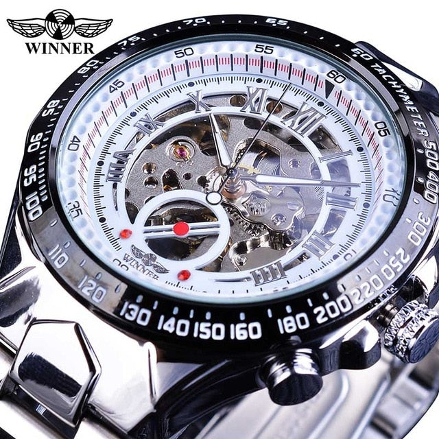Winner New Number Sport Design Bezel Golden Watch Mens Watches Top Brand Luxury Montre Homme Clock Men Automatic Skeleton Watch