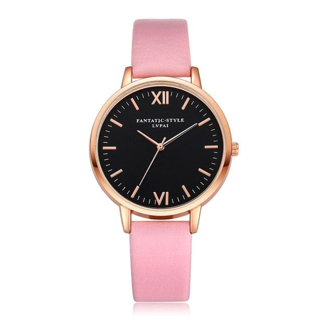 2018 Rose Gold Lvpai Brand Leather Watch Luxury Classic Wrist Watch Fashion Casual Simple Quartz Wristwatch Clock Women Watches