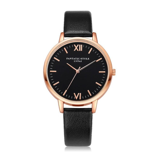 2018 Rose Gold Lvpai Brand Leather Watch Luxury Classic Wrist Watch Fashion Casual Simple Quartz Wristwatch Clock Women Watches
