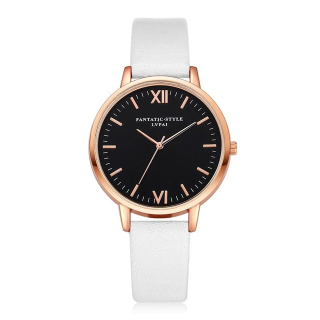 2018 Rose Gold Lvpai Brand Leather Watch Luxury Classic Wrist Watch Fashion Casual Simple Quartz Wristwatch Clock Women Watches