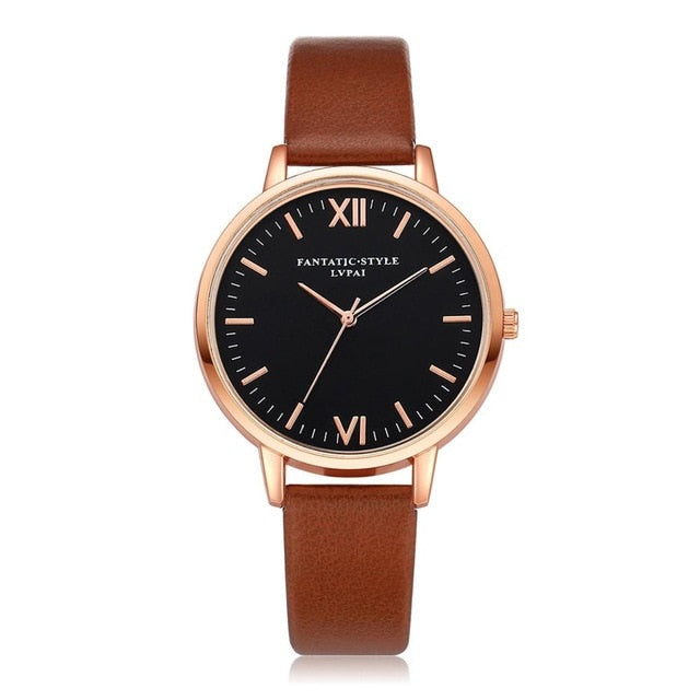 2018 Rose Gold Lvpai Brand Leather Watch Luxury Classic Wrist Watch Fashion Casual Simple Quartz Wristwatch Clock Women Watches