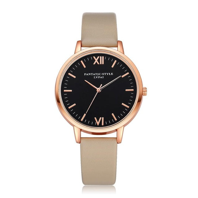 2018 Rose Gold Lvpai Brand Leather Watch Luxury Classic Wrist Watch Fashion Casual Simple Quartz Wristwatch Clock Women Watches