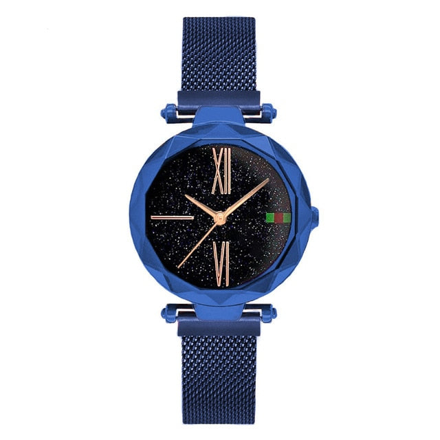 Luxury Rose Gold Women Watches Minimalism Starry sky Magnet Buckle Fashion Casual Female Wristwatch Waterproof Roman Numeral