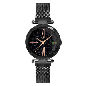 Luxury Rose Gold Women Watches Minimalism Starry sky Magnet Buckle Fashion Casual Female Wristwatch Waterproof Roman Numeral