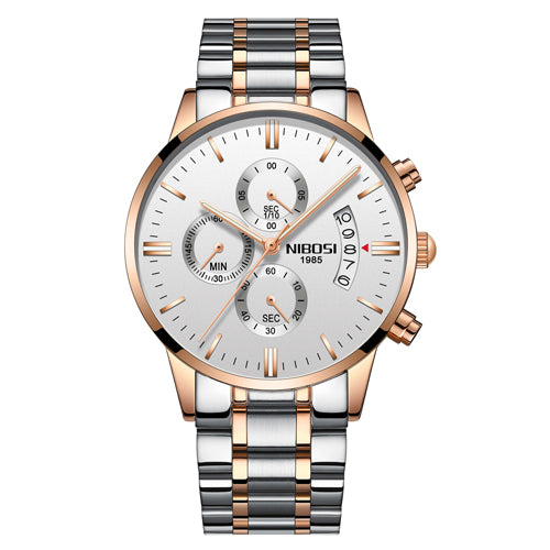 Nibosi Men Watch Chronograph Sport Mens Watches Top Brand Luxury Waterproof Full Steel Quartz Gold Clock Men Relogio Masculino