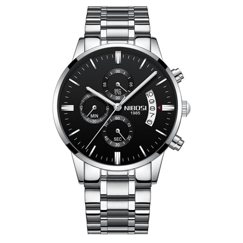 Nibosi Men Watch Chronograph Sport Mens Watches Top Brand Luxury Waterproof Full Steel Quartz Gold Clock Men Relogio Masculino