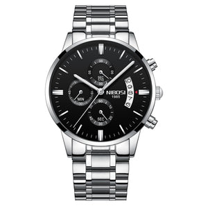 Nibosi Men Watch Chronograph Sport Mens Watches Top Brand Luxury Waterproof Full Steel Quartz Gold Clock Men Relogio Masculino