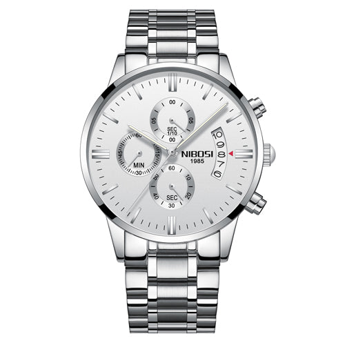 Nibosi Men Watch Chronograph Sport Mens Watches Top Brand Luxury Waterproof Full Steel Quartz Gold Clock Men Relogio Masculino