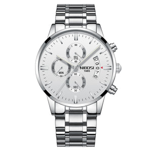 Nibosi Men Watch Chronograph Sport Mens Watches Top Brand Luxury Waterproof Full Steel Quartz Gold Clock Men Relogio Masculino