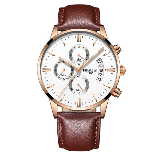 Nibosi Men Watch Chronograph Sport Mens Watches Top Brand Luxury Waterproof Full Steel Quartz Gold Clock Men Relogio Masculino