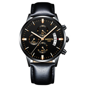Nibosi Men Watch Chronograph Sport Mens Watches Top Brand Luxury Waterproof Full Steel Quartz Gold Clock Men Relogio Masculino