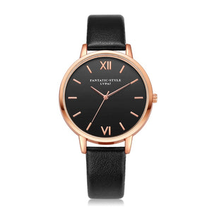 Newest Rose Gold Black Roman Numerals Women Dress Watches Brand Luxury Round Fashion Popular Wristwatch Female Quartz Watch